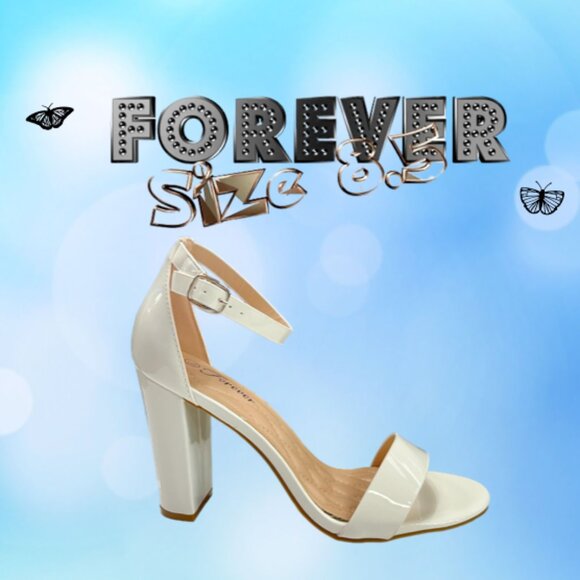 Forever White Block Heels Size 8.5 NIB - Picture 1 of 12
